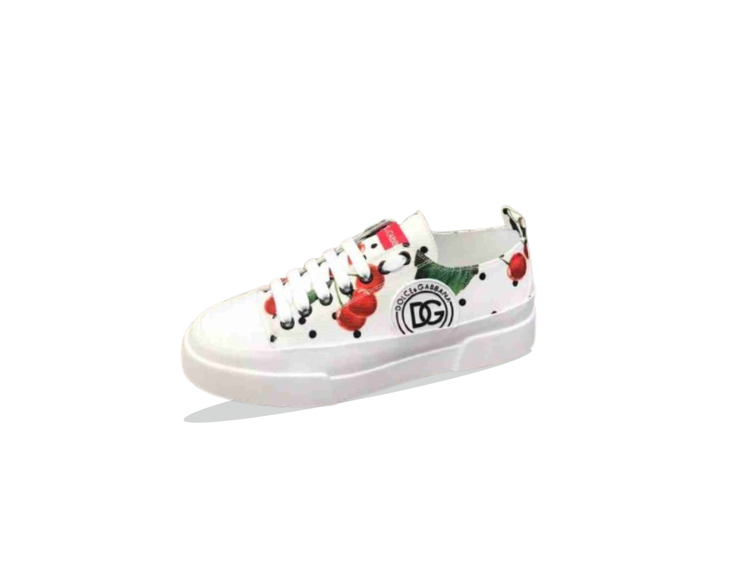 Dolce & Gabbana Portofino Cherry Polka Dot Low-Top Sneakers