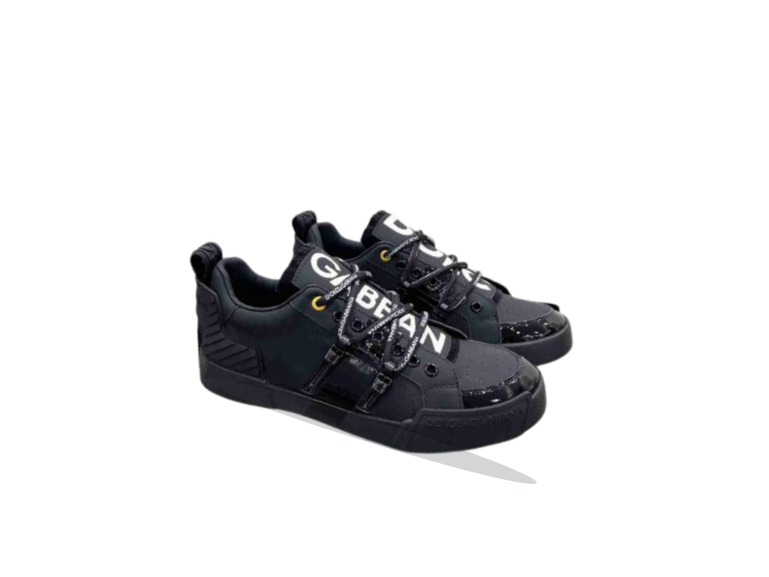 Dolce & Gabbana Portofino Strapped White Black sneakers